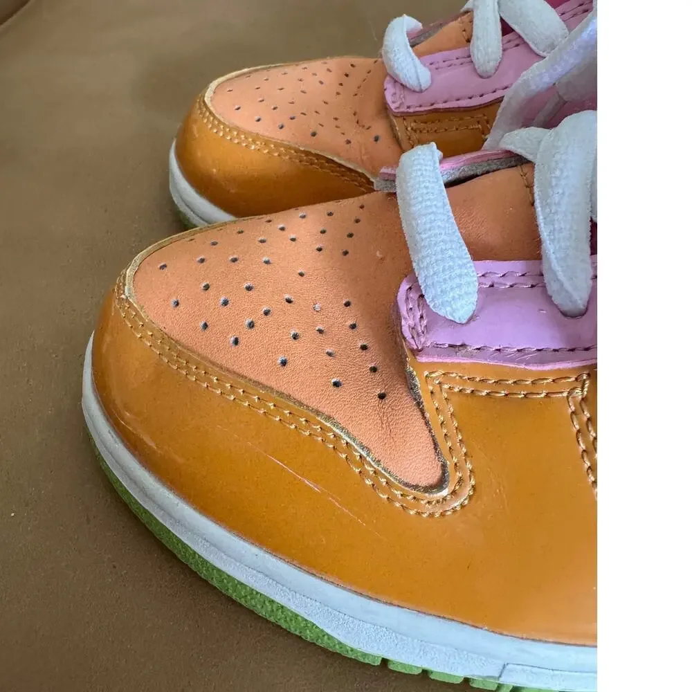 Nike Dunk Low Rainbow Sherbert 2009 Citron Peach Pink size womens 5.5